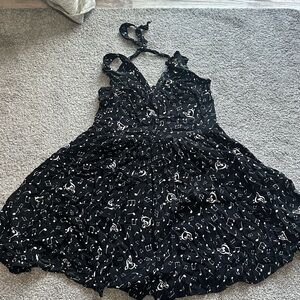 Hot Topic Black and White Music Note Mini Dress